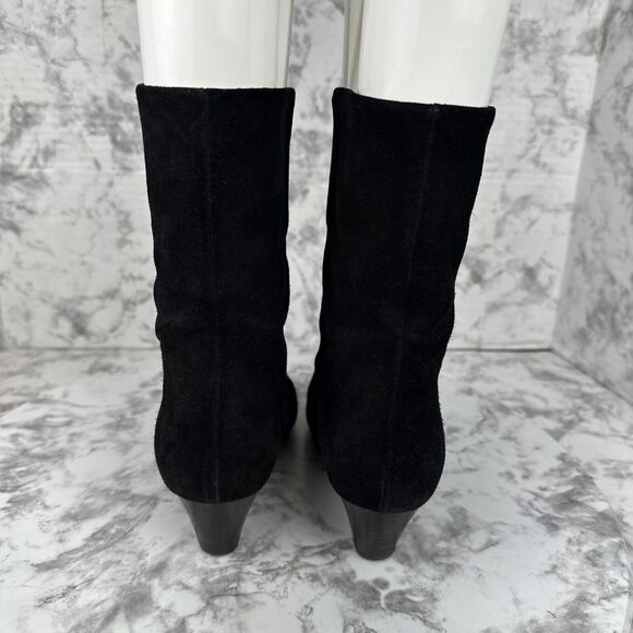 Isabel Marant Womans Dyna Ankle Boots Size 37/US 7 Black Velvet Calfskin Suede - Picture 4 of 8